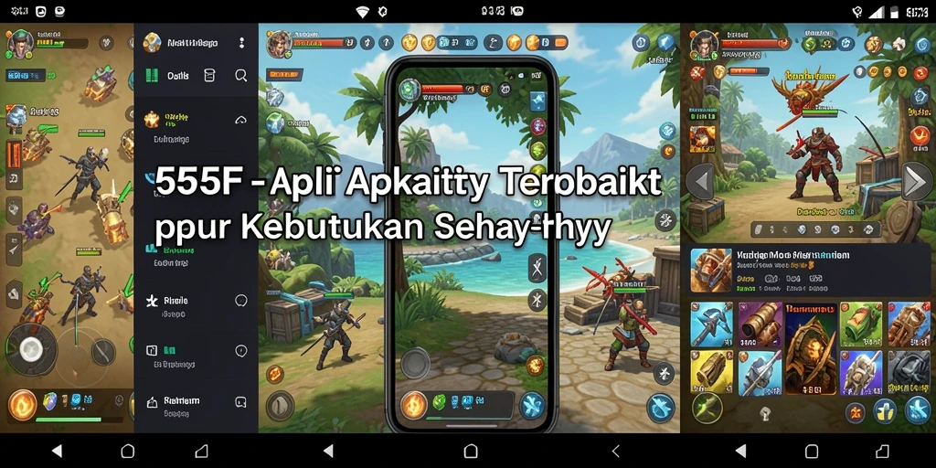 Screenshot menunjukkan antarmuka aplikasi 555F yang sederhana dan intuitif.
