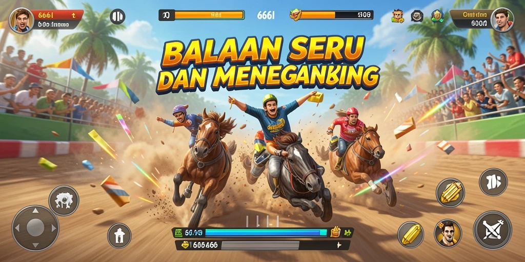 Tampilan gameplay seru dari 666I dengan mobil balap cepat.