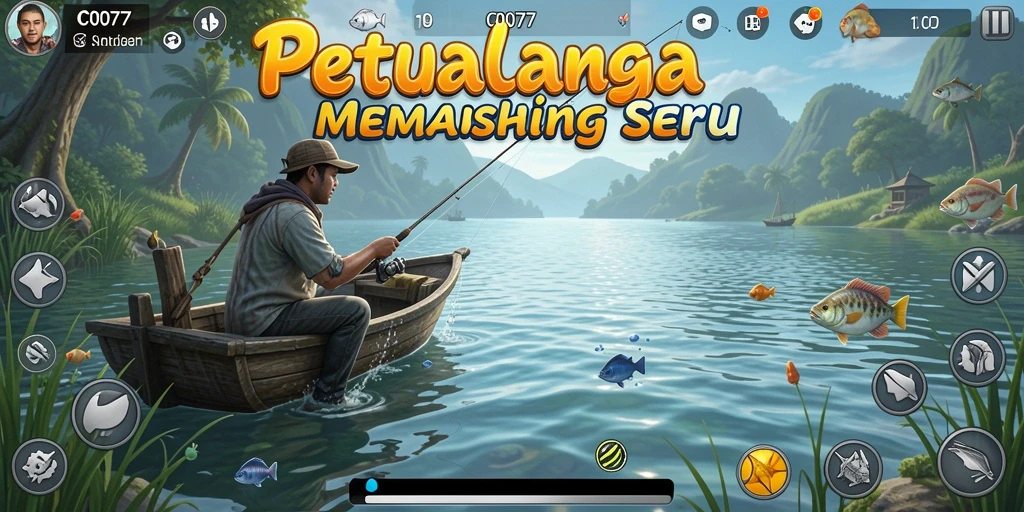 Tangkapan ikan besar dalam gameplay C0077 yang mendebarkan.