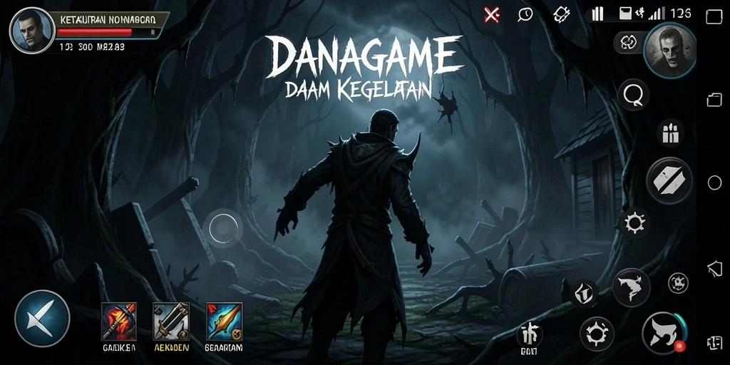 Tampilan gameplay yang menakutkan dalam DANAGAME.