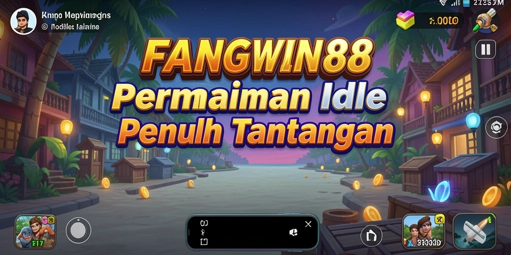 Screenshot gameplay FANGWIN88 menampilkan kemajuan pemain dalam mode Idle.