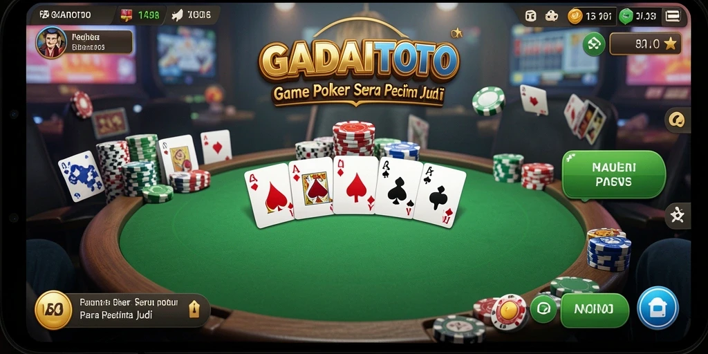 Tampilan menarik dari gameplay Poker di GADAITOTO.
