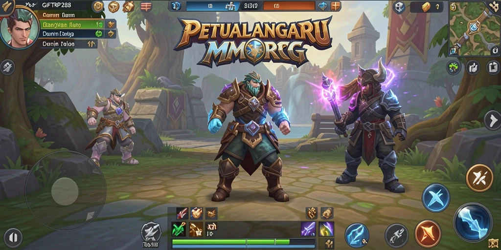 Tangkapan layar gameplay <strong>GIFTRP288</strong> menunjukkan petualangan di dunia yang fantastis.