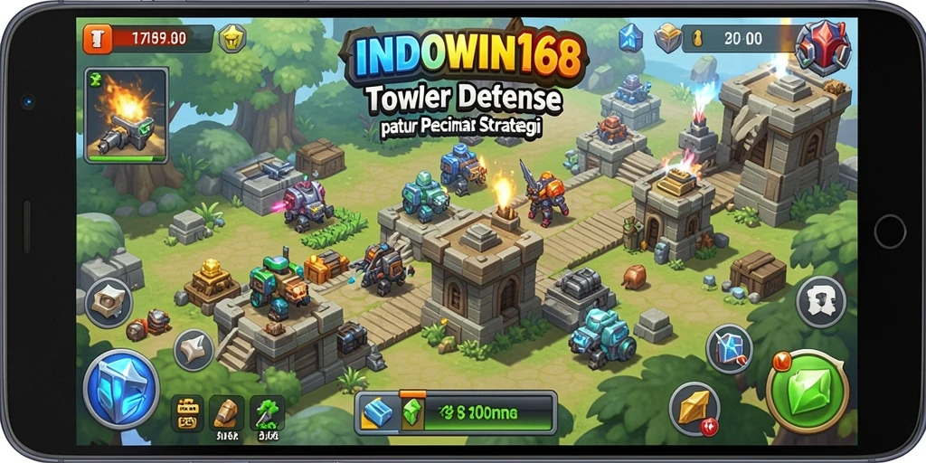 Tampilan gameplay menakjubkan dari INDOWIN168 dengan strategi Tower Defense yang menarik.
