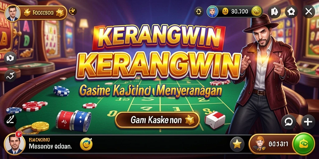 Tampilan gameplay KERANGWIN yang memukau dengan berbagai permainan Kasino.