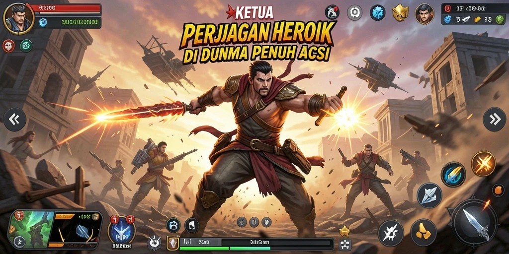 Tampilan gameplay KETUA yang intens dan penuh aksi.