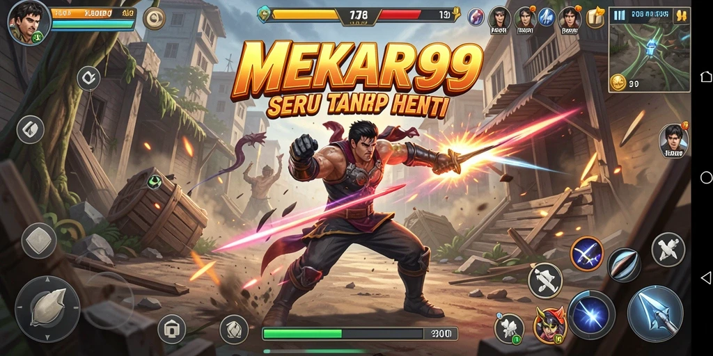 Gameplay intens dan aksi seru dalam MEKAR99.