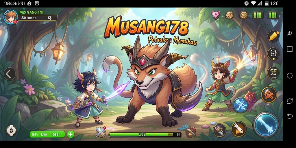 Tampilan gameplay MUSANG178 dengan aksi karakter anime yang menawan.