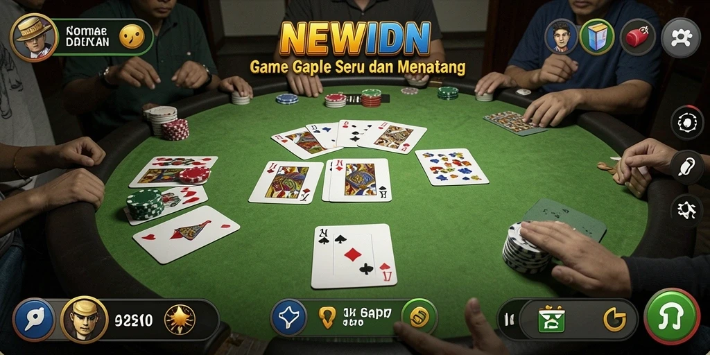 Tampilan gameplay Gaple yang seru dan interaktif di NEWIDN.