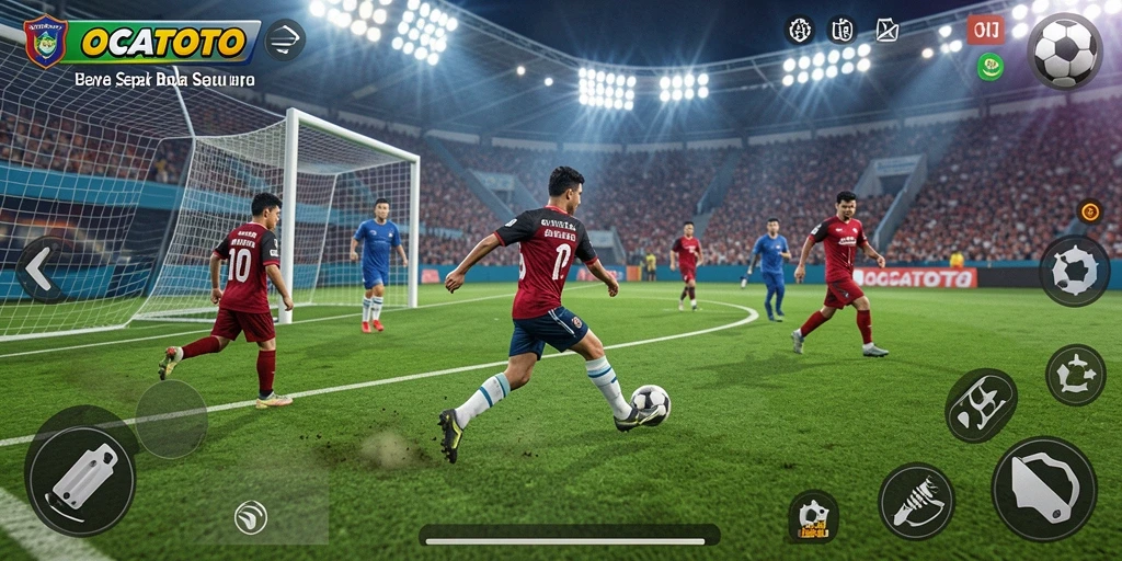 Screenshot dari gameplay OCATOTO yang menampilkan aksi di lapangan.