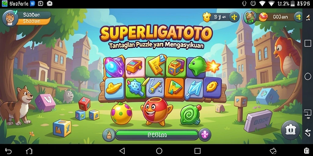 Tampilan screenshot utama gameplay SUPERLIGATOTO yang menarik.